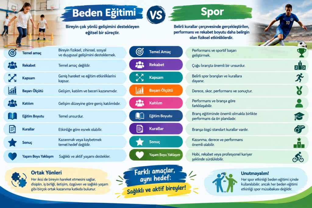 Beden Eğitimi ve Spor Arasındaki Fark Nedir