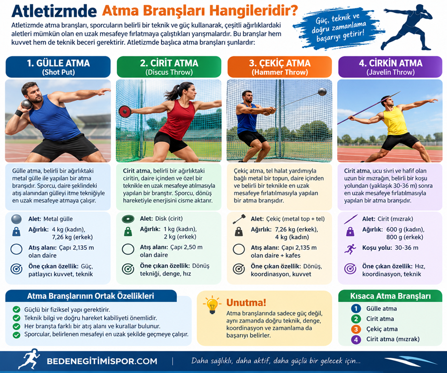 Atletizmde Atma Branşları Hangileridir