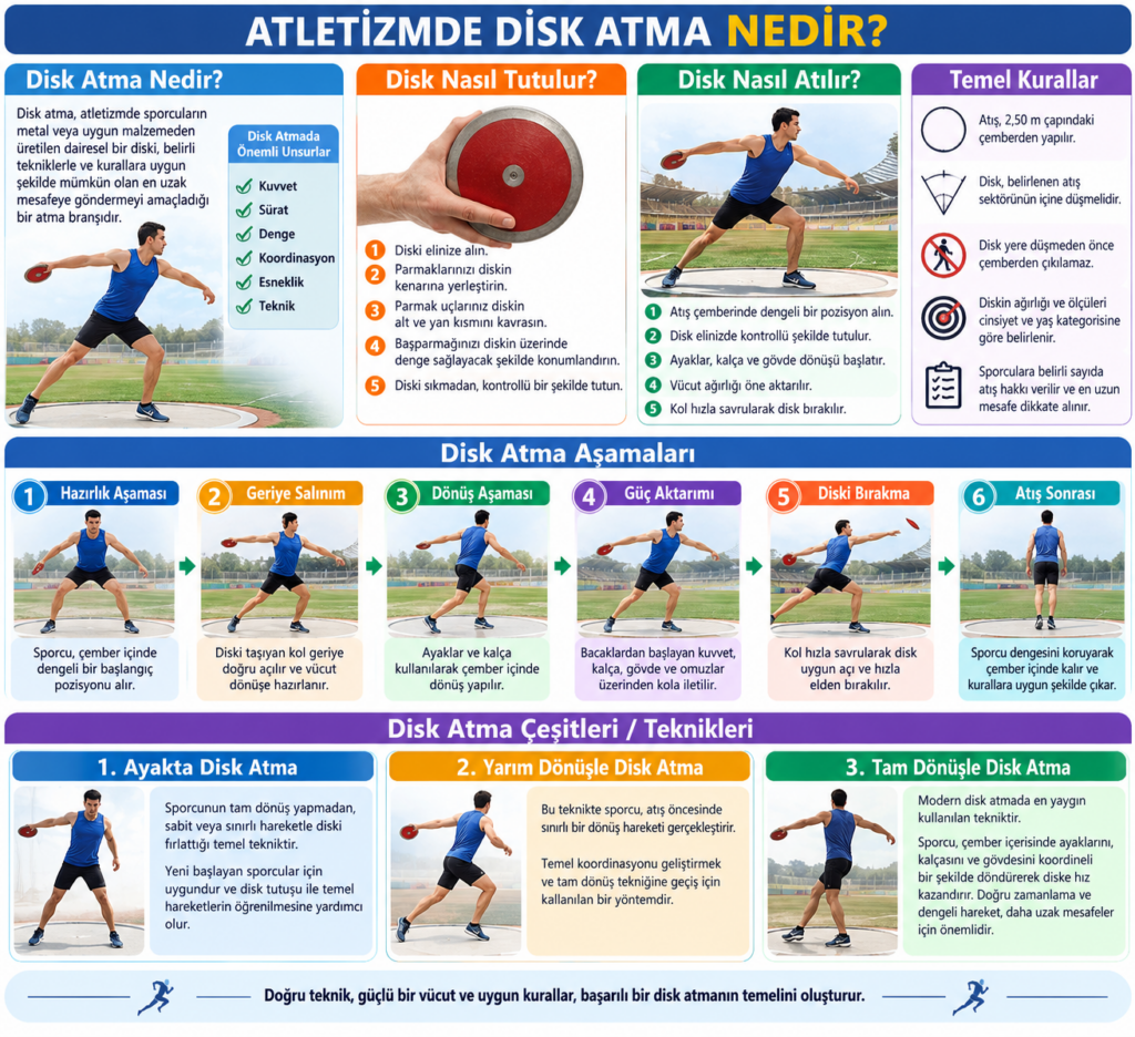 Atletizmde Disk Atma Nedir? Teknikleri, Aşamaları ve Kuralları