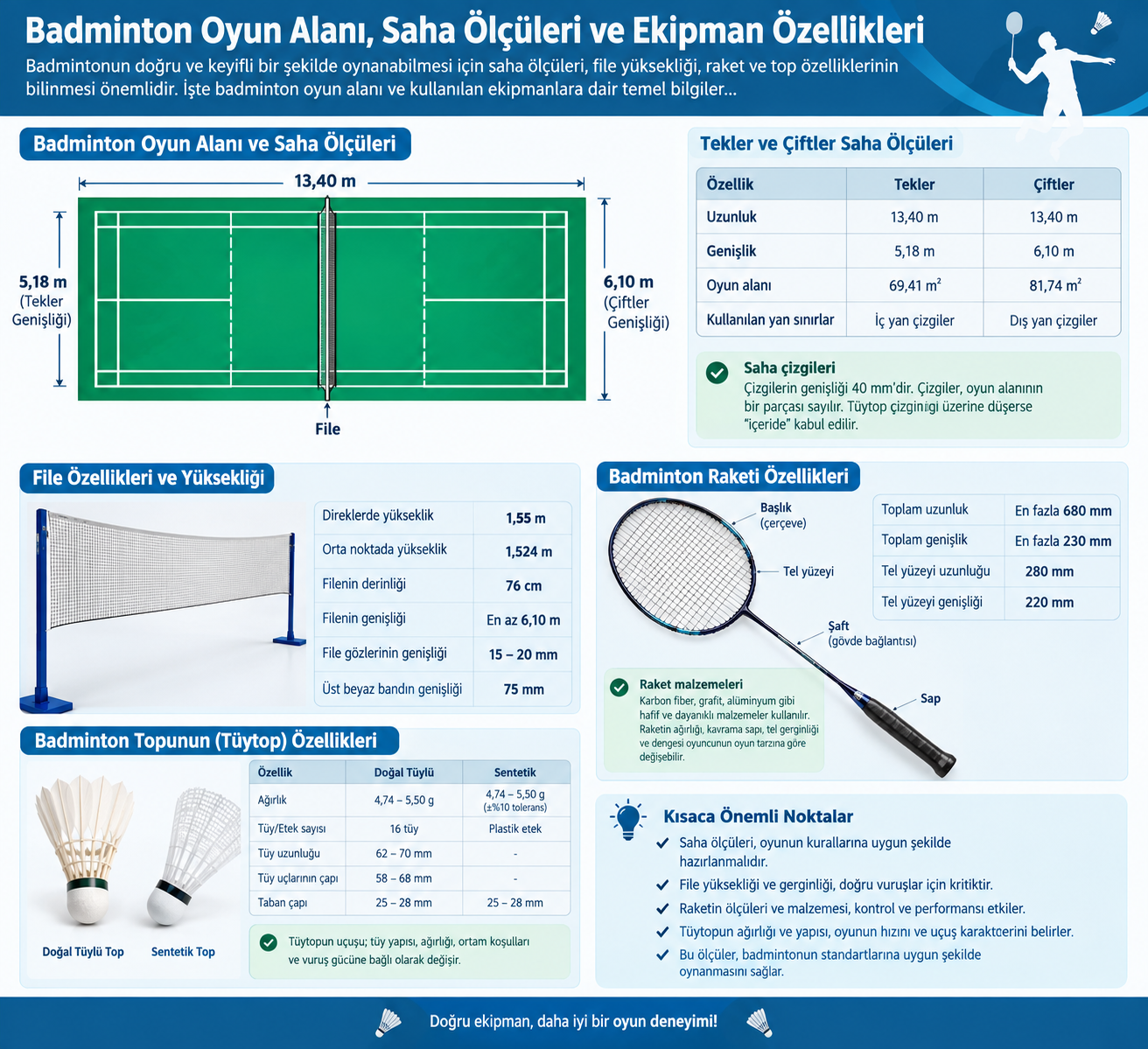 Badminton Saha ve Ekipmanları