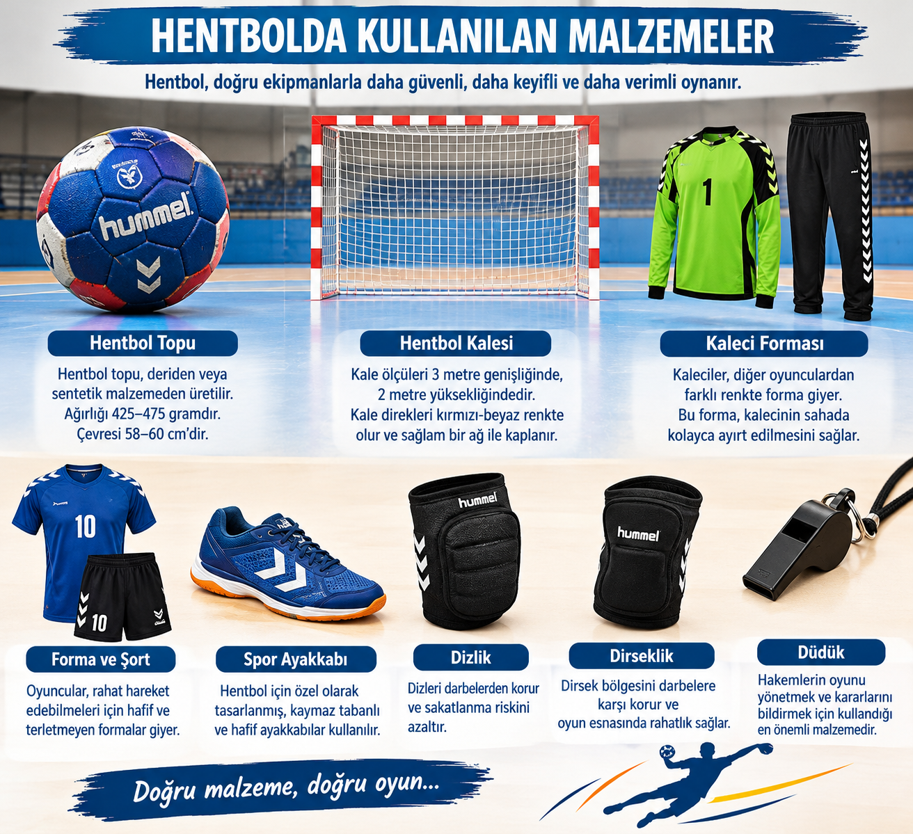 hentbolda kullanılan malzemeler nelerdir?