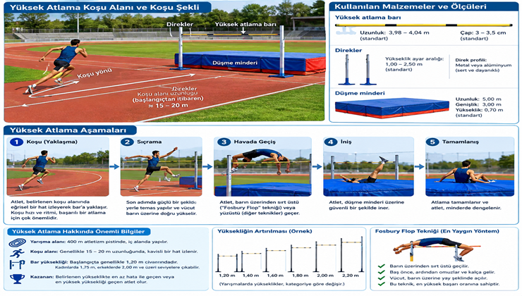 Atletizmde Yüksek Atlama Nedir? Yüksek Atlama teknikleri, Aşamaları ve Kuralları Nelerdir?